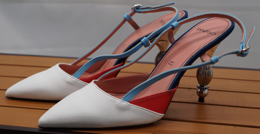New! Tipe e Tacchi ITALY DOLCE DESIGNER JEWELED HEELS Size 38 US/8